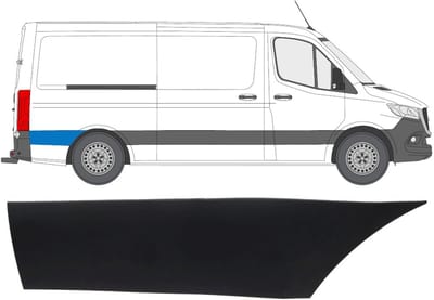 Zijlijst sierlijst achterspatbord voor Mercedes Sprinter 2018- / Rechts