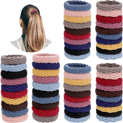 Haarelastiekjes-scrunchies-haarelastiekjes meisjes-100 stuks naadloze haarknotten - katoenen paardenstaarthaarknotten - kreukvrij - geschikt voor vrouwen en meisjes -10 kleuren om te mixen en matchen