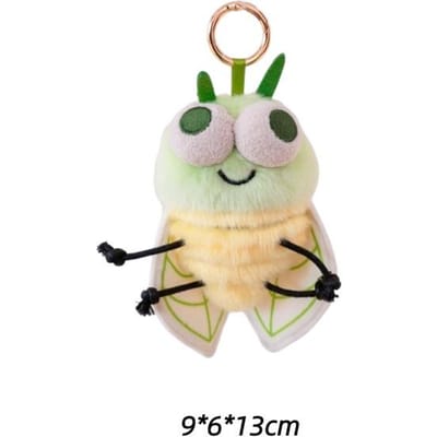 Insecten Serie Pluche Sleutelhanger Muggen Motten Vlinders Cicaden Libellen Pluche Speelgoed Koppel Hanger Decor Speeltje Verjaardagscadeau beige