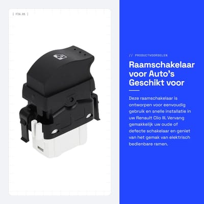Dailygoods - Raamschakelaar voor Auto's Geschikt voor Renault Clio III