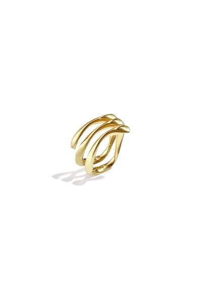 Bijoutheek Ring (Sieraad) Wavy Maat 17 Goudkleurig