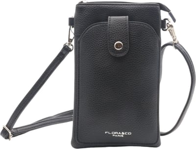 Flora&Co - Paris - Handig Crossbody hand/telefoontasje voor mobiel - gsm - zwart