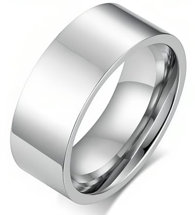 Ring Heren Zilver kleurig - Hoogglans Gepolijst - Staal - Ringen Heren Dames - Papa Cadeau Voor Mannen - Vaderdag