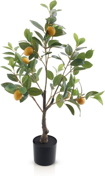 Meisterhome Kunstplant Citroenboom Citroenplant 80 cm – Lemon Tree – Met Gele Citroenen – Inclusief Pot – Realistisch Groen