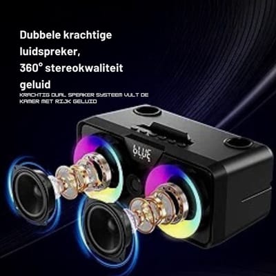Karaoke Machine Voor Volwassenen En Kinderen - Draagbare Bluetooth Zanginstallatie Met 2 Draadloze Microfoons, PA Luidsprekersysteem En LED Verlichting Voor Feest, Bruiloft, Kerk en Binnen/Buiten Gebruik