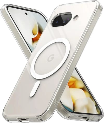 Ringke Fusion Magnetic | Hoesje Geschikt voor Google Pixel 9a | Compatibel met MagSafe / Qi2 | Back Cover met Militaire Standaard | Transparant