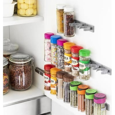 Porte-épices - InnovaGoods - Jarlock - Adhésif - 20 pots - Design original et portable grijs