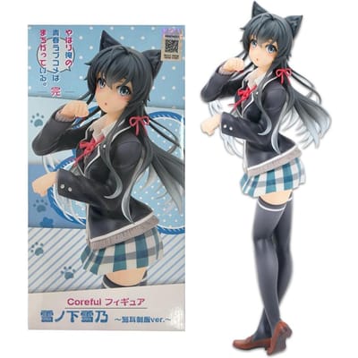 Figurine Anime Yukinoshita Yukino 20CM Yahari Ore no Seishun Love Comedy wa MachigatteiruZoku Version Uniforme Nekomimi Jouet Modèle No box black