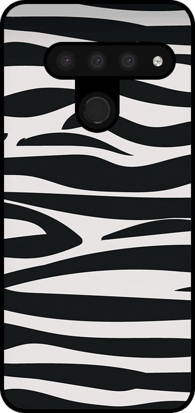 Smartphonica Telefoonhoesje Geschikt voor LG V50 met zebra opdruk - TPU backcover case zebra design - Zwart Wit geschikt voor LG V50