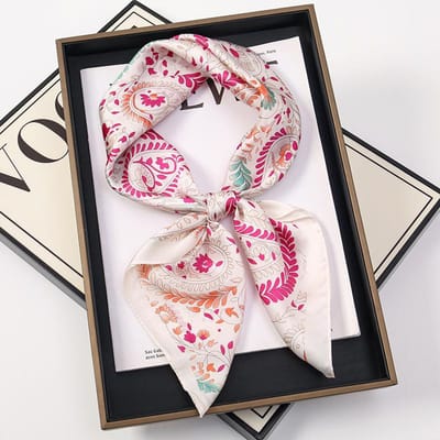 Luxe Mode Roze Paisley Sjaal Voor Vrouwen Lichtgewicht 70x70cm Vierkante Zijden Sjaals Elegante Sjaal Bandana 70x70cm gray