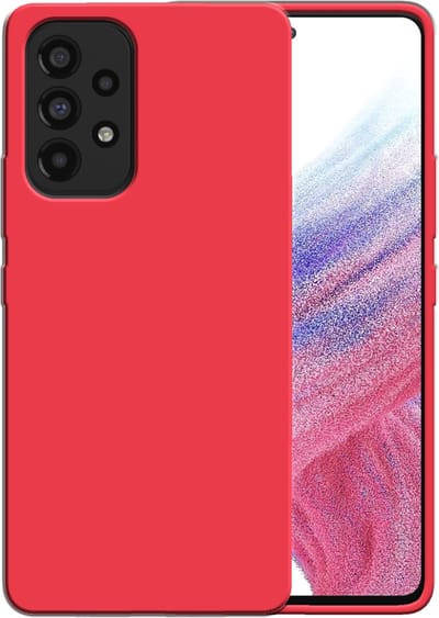Smartphonica Siliconen hoesje voor Samsung Galaxy A53 5G case met zachte binnenkant - Rood geschikt voor Samsung Galaxy A53 5G