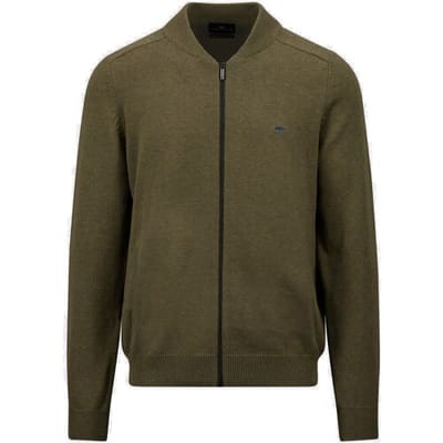 Fynch-Hatton Vest Supersoft Cotton College Collar Mélange Deep Forest / male