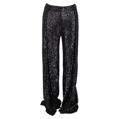 Tom Ford broek met pailletten en wijde pijpen in zwart polyester