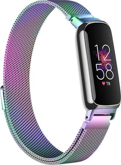 Milanees Smartwatch bandje - Geschikt voor Fitbit Inspire 3 Milanese band - regenboog - Strap-it Horlogeband / Polsband / Armband