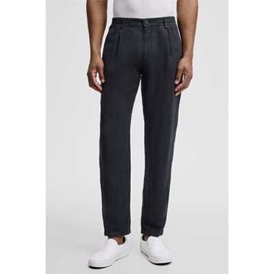 Chino van Lui met linnen, marineblauw