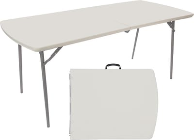 Opvouwbare Tafel 30x72 inch, Lichtgrijs, Inhalve Vouwbaar