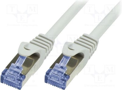 LogiLink CQ3142S RJ45 Netwerkkabel, patchkabel CAT 6A S/FTP 50 m Grijs Snagless, Vlambestendig, Afscherming totaal, Halogeenvrij, Pair afscherming 1