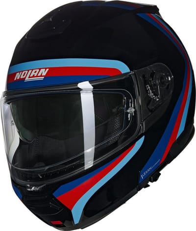 Nolan N100-6 Assoluto 348 Zwart Blauw Rood Hemelsblauw Glossy Systeemhelm - Maat M - Helm