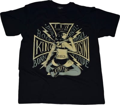 King Kerosin T-shirt Born To Ride Zwart