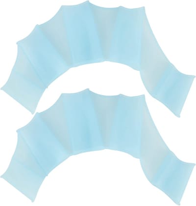 Zwemhandschoenen Vinger - Zwembad Vinnen - Watersport Training - Gepatenteerd Ontwerp - Medium - Blauw