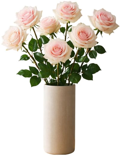 Mica Decorations Kunstbloemen Roos Amore - 4x - 66 cm - lichtroze - zijdebloemen - boeket - rozen