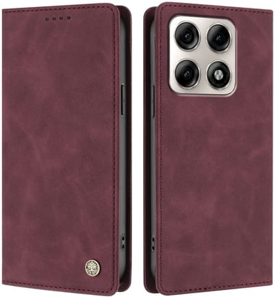 Coverup Hoesje - Geschikt voor Motorola Edge 70 Pro Hoesje - Coverup Classic Book Case - Bordeaux