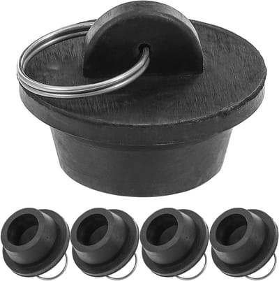 Badstop Rubber - Afvoerplug Set - Water Besparen - Lekvrij Ontwerp - 5 Stuks - Zwart