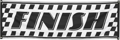 Boland Banner finish - 74 x 220 cm - zwart/wit - polyester - racevlag - formule 1