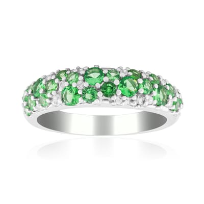 Cavill - Zilveren Ring - 925 Sterling Zilver Gerhodineerd - AAA Keniaanse Tsavoriet 0 767 ct - Elegante Groene Edelstenen Damesring - Maat 16 21