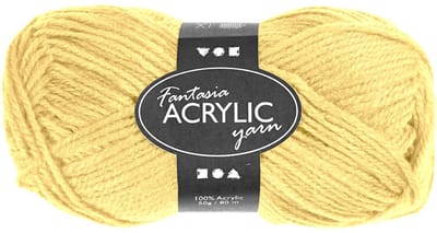 Fantasia acrylgaren, L: 80 M, lichtgeel, 50 gr/ 1 bol