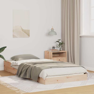 vidaXL - Bedframe - Naturel - 90 - x - 220 - cm - Massief - grenenhout