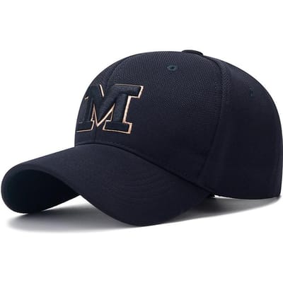 Vier Jaargetijden Nieuwe M Letter Geborduurde Baseballpet Modieuze Veelzijdige Unisex Buiten Zonnehoed Zonbescherming Eendenbekpet Adjustable black