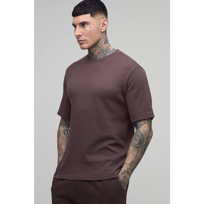 Lang Essentieel Regular Wafel T-shirt | Chocolate | Size Small