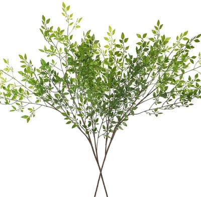 2 Stuks Kunstmatige Bamboetakken 110cm Nandina Kunstmatige Plant Groen Bladeren Stam Kunstbladeren Vaasvuller Artificiële Planten voor Thuis Vakantie Boerderij Tuin Keuken