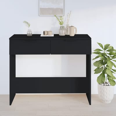 vidaXL - Wandtafel - 90x36x75 - cm - bewerkt - hout - zwart