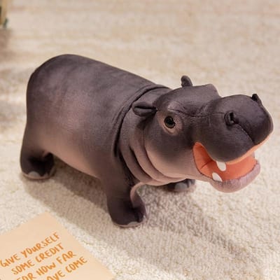 20-45cm Simulatie Neushoorn Pluche Pop Gevuld Dier Nijlpaard Rivierpaard Zacht Speelgoed Slaapkussen Verjaardagscadeaus Voor Kinderen Jongens gray