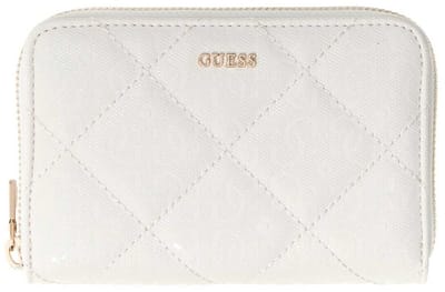 GUESS portemonnee Libby SLG Zip Around Wallet Cream White crème