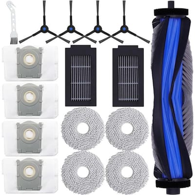 Geschikt voor Kovos T50-serie accessoires voor bodemveger robot rolborstel zijborstel filterelement stofverzamelzak accessoires - 16 stuks set