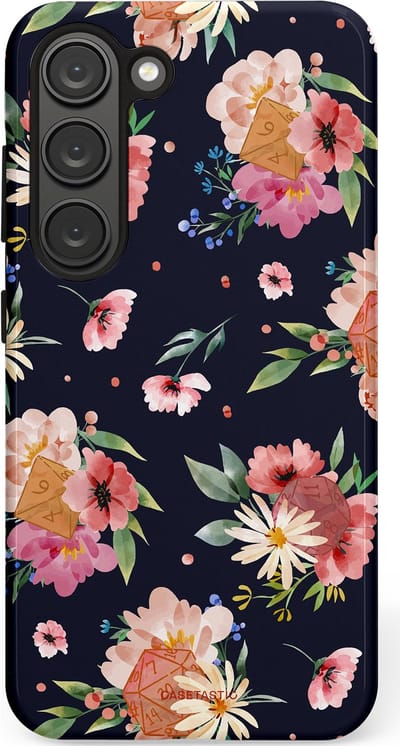 Casetastic Hoesje Geschikt voor Samsung S23 - Stijlvolle Beschermende Duo-layer Case - Bloemenkracht met D20