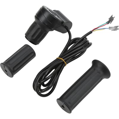 1 Paire Poignée d'Accélérateur Demi-Poignée Universelle 12V-99V Contrôle 3 Vitesses Poignée d'Accélérateur Tournante pour Vélo Électrique Scooter black