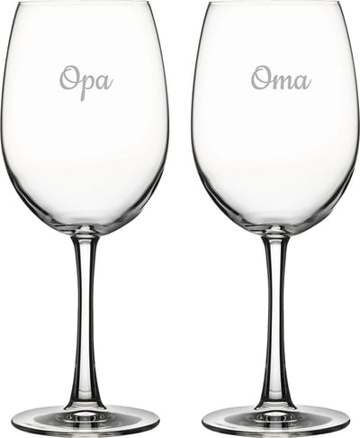 Gegraveerde Rode wijnglas 46cl Opa & Oma