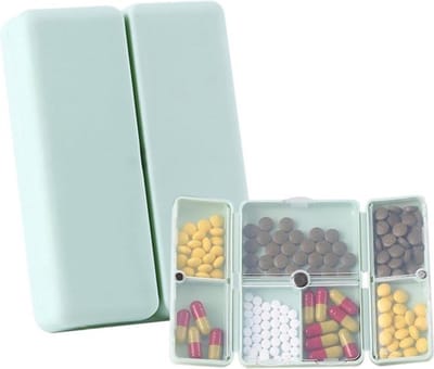Boxed Pillendoos 7 Dagen - 2 Set - Pillendoosje - Opvouwbaar - Opbergsysteem - Pillen organizer - Medicijndoos 7 Vakjes - Voor Op Reis - Waterbestendig - Voor dagelijks gebruik en reizen, medicijnbox, vitaminen