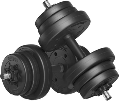 Archi verstelbare dumbells - Gewichten set - Dumbbellsets – Halterset - Barbells – Halters - 2 x 10 kg – Zwart