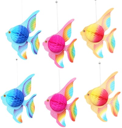 Dailygoody - Decoratieve Tropische Vissen - Hangende Papieren Sculpturen - Kleurrijke Ontwerpen - Creatieve Wanddecoratie - Ideaal voor Feestelijke Ge..