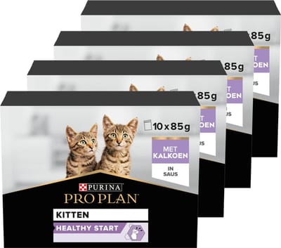 Pro Plan Kitten Healthy Start Multipack - Kattenvoer Natvoer - Kalkoen - 40x85 g