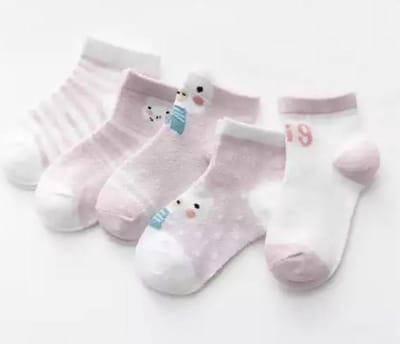 5 paar New born Baby sokken - set babysokjes - 0-6 maanden - Roze Babysokken - Varken - Pig - Multipack - Dierensokken - Kraamcadeau voor Jongen of Meisje - Babyshower Cadeau - Kraammand