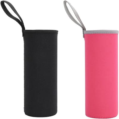 Hoes voor 550 ml Flessen - Neopreen Beschermhoes in Zwart en Roze