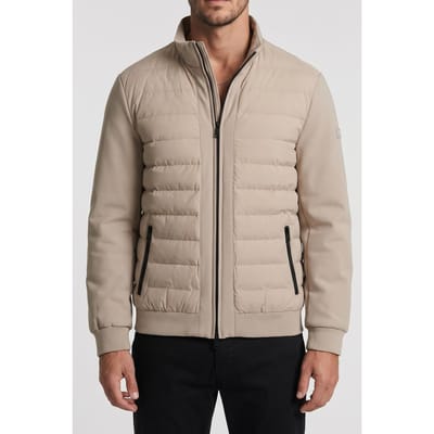 GUESS  Eco Quilted Jacket Traditional Khaki Taglia: L | Bomber Outlet | Uomo | Marrone