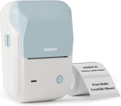 Niimbot B1 - Labelprinter - blauw - bluetooth - printbreedte 20-50mm - direct thermisch - 203dpi - 1500mAh