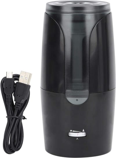 Elektrische Potloodslijper met USB en Batterij, Dubbele Voeding voor Studentenbenodigdheden en Kantooraccessoires (Zwart)